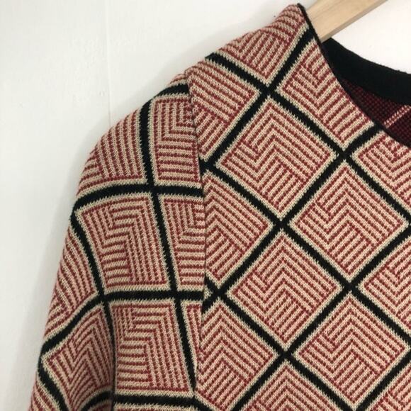 Zara Knit Sweater Dress Geometric Size Medium - Picture 3 of 7